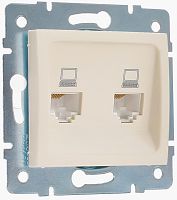 Розетка компьютерная без рамки Lezard Karina 2-м. RJ45 5e кремовый картинка